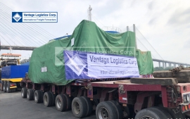 transported heavy machinery for kamado factory construction project
